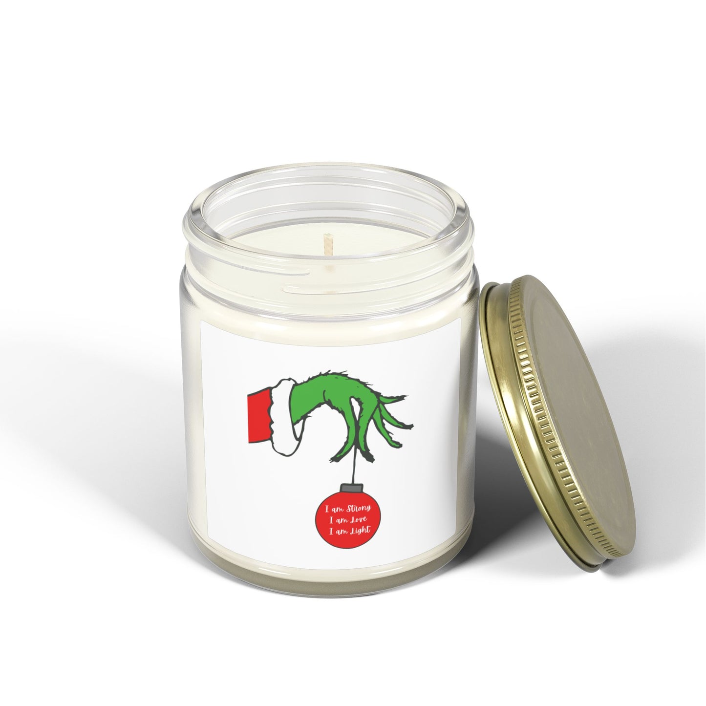 Grinch Hand Christmas Candle  Coconut Apricot Wax (4oz/9oz)