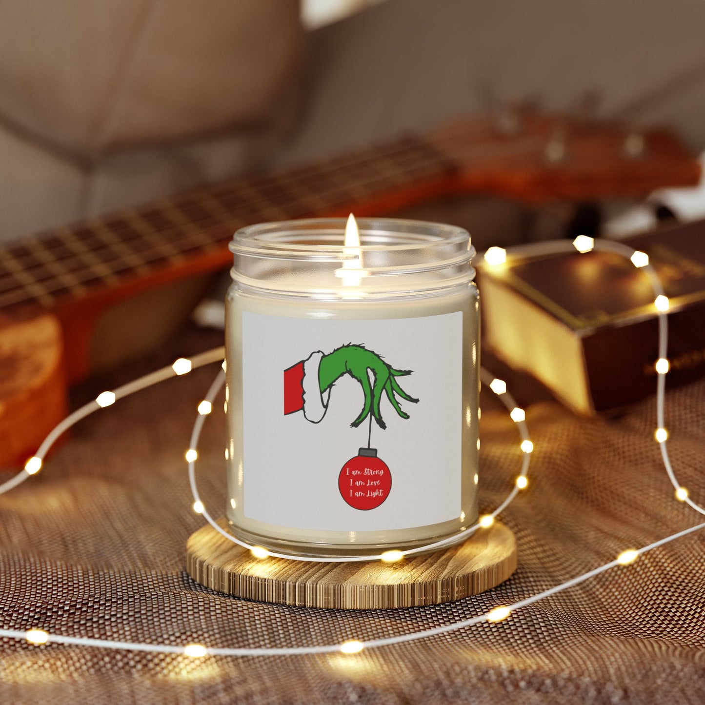 Grinch Hand Christmas Candle  Coconut Apricot Wax (4oz/9oz)